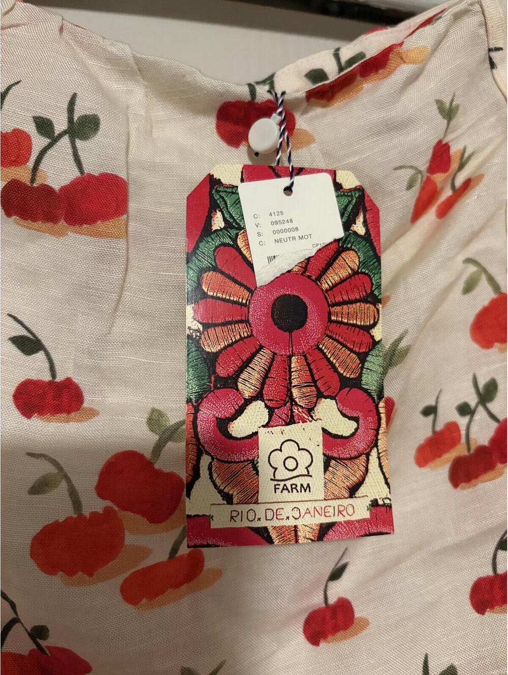 Farm Rio x Anthropologie Cherry Print Linen Blend Skort Cottagecore Coquette - Picture 6 of 7